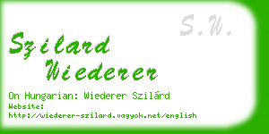 szilard wiederer business card